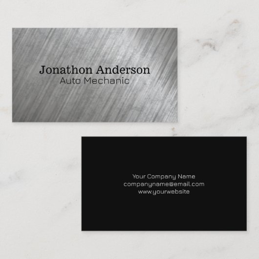 Metallic Brushed Industrial Visitekaartje (Voorkant / Achterkant)