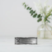 Metallic Brushed Industrial | Zuigerpompen Mini Visitekaartje (Staand voorkant)