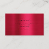 Metallic Burgundy Red Monogram Modern Minimalist Visitekaartje (Achterkant)