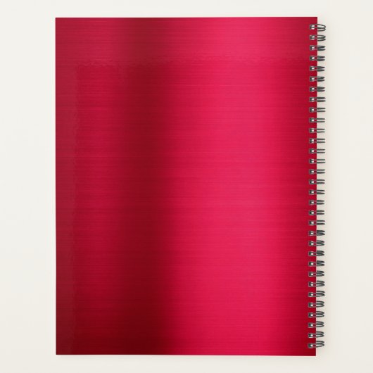 Metallic Burgundy Red Signature Script Planner (Achterkant)