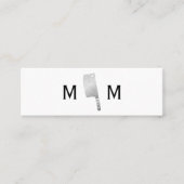Metallic Butcher Knife Monogram Mini Visitekaartje (Voorkant)