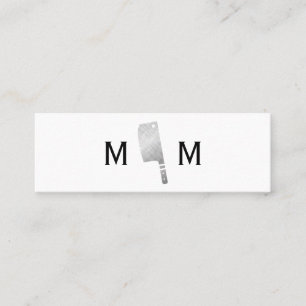 Metallic Butcher Knife Monogram Mini Visitekaartje