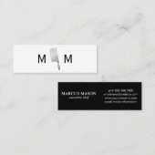 Metallic Butcher Knife Monogram Mini Visitekaartje (Voorkant / Achterkant)