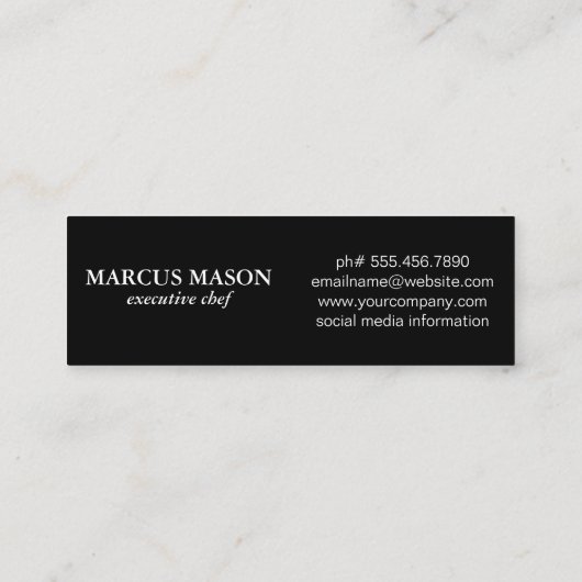 Metallic Butcher Knife Monogram Mini Visitekaartje (Achterkant)