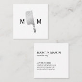 Metallic Butcher Knife Monogram Vierkante Visitekaartje (Voorkant / Achterkant)