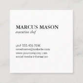 Metallic Butcher Knife Monogram Vierkante Visitekaartje (Achterkant)