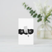 Metallic Butcher Knife Monogram Visitekaartje (Staand voorkant)