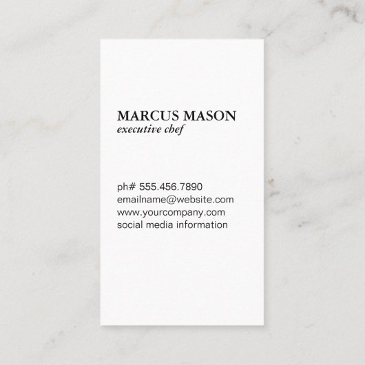 Metallic Butcher Knife Monogram Visitekaartje (Achterkant)