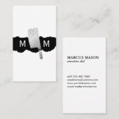Metallic Butcher Knife Monogram Visitekaartje (Voorkant / Achterkant)