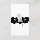 Metallic Butcher Knife Monogram Visitekaartje (Voorkant)