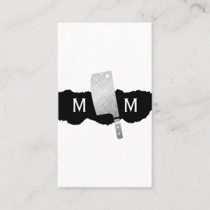 Metallic Butcher Knife Monogram Visitekaartje