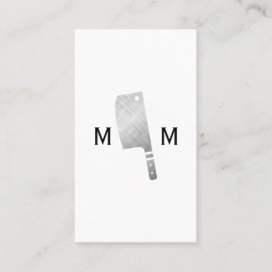 Metallic Butcher Knife Monogram Visitekaartje