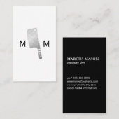 Metallic Butcher Knife Monogram Visitekaartje (Voorkant / Achterkant)