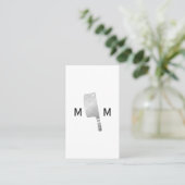 Metallic Butcher Knife Monogram Visitekaartje (Staand voorkant)