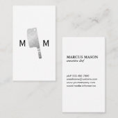 Metallic Butcher Knife Monogram Visitekaartje (Voorkant / Achterkant)