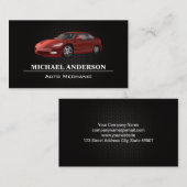 Metallic Carbon Pattern | Rode Logo Visitekaartje (Voorkant / Achterkant)