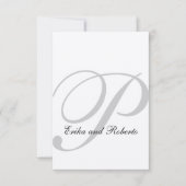 Metallic Champagne Paper Monogram Weddenschap RSVP (Voorkant)