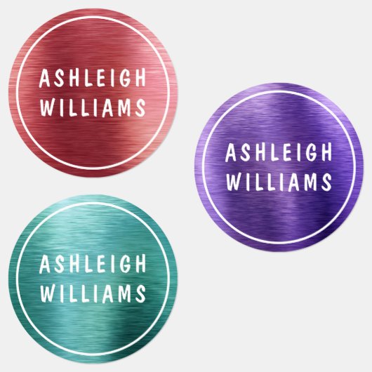 Metallic Chic Sparkle Personalized Name Girly Labels (Groep)