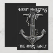 Metallic chroom anker piraat nautische thema kaart (Voorkant / Achterkant)