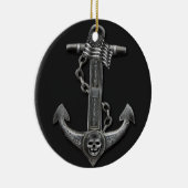 Metallic chroom anker piraat nautische thema keramisch ornament (Rechts)