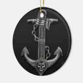 Metallic chroom anker piraat nautische thema keramisch ornament (Links)