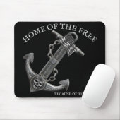 Metallic chroom anker piraat nautische thema muismat (Met muis)