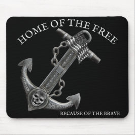 Metallic chroom anker piraat nautische thema muismat