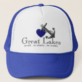 Metallic chroom anker piraat nautische thema trucker pet (Voorkant)