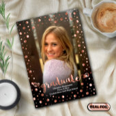 Metallic Confetti Photo Afstuderen Folie Uitnodiging