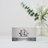 Metallic Constructie Logo | Stalen Achtergrond Visitekaartje (Staand voorkant)