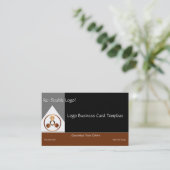 Metallic Copper Moon & Planets Logo Visitekaartje (Staand voorkant)