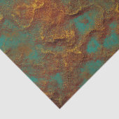 Metallic Copper Patina Rock Surface Texture Design Tissuepapier (Detail)