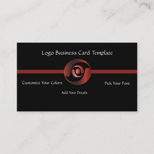 Metallic Corporate Logo - Eenvoudige rode Logo Visitekaartje (Voorkant)