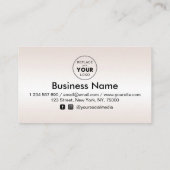 Metallic Cream Gradiënt Heart Voeg je Logo mooi to Klantenkaartje (Achterkant)