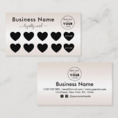 Metallic Cream Gradiënt Heart Voeg je Logo mooi to Klantenkaartje (Voorkant / Achterkant)
