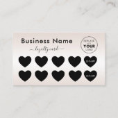 Metallic Cream Gradiënt Heart Voeg je Logo mooi to Klantenkaartje (Voorkant)