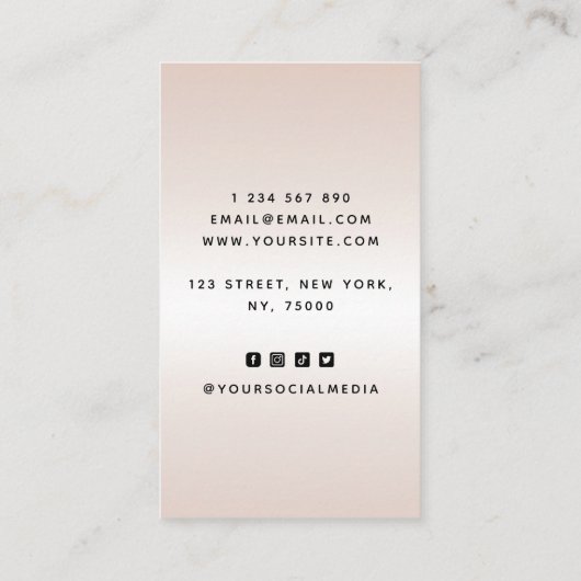 Metallic Cream Gradiënt QR-code toevoegen Logo en  Visitekaartje (Achterkant)