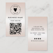 Metallic Cream Gradiënt QR-code toevoegen Logo en  Visitekaartje (Voorkant / Achterkant)