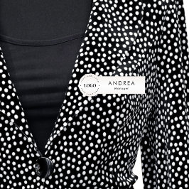 Metallic Cream Round Circle Custom Business Logo Naamplaatje