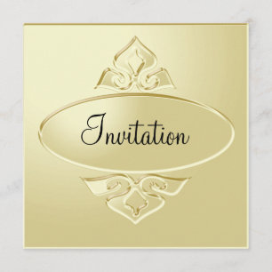 Metallic Creamy Gold Bord Party event Kaart