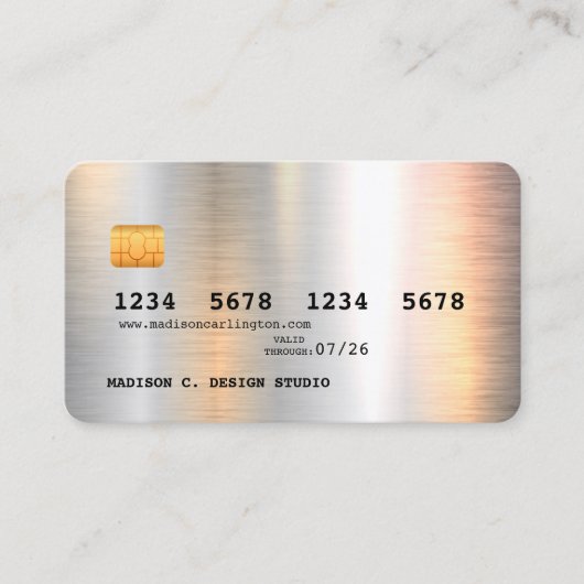 Metallic creditcardstijl visitekaartje (Voorkant)