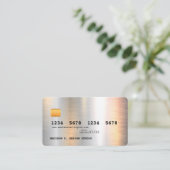 Metallic creditcardstijl visitekaartje (Staand voorkant)