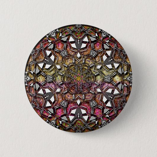 Metallic Crystal Mandala Ronde Button 5,7 Cm (Voorkant)