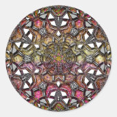 Metallic Crystal Mandala Ronde Sticker (Voorkant)