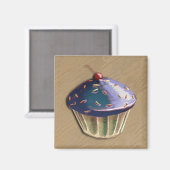 Metallic cupcake magneet (Voorkant / Achterkant)