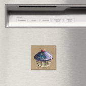 Metallic cupcake magneet (Insitu (Vaatwasser))