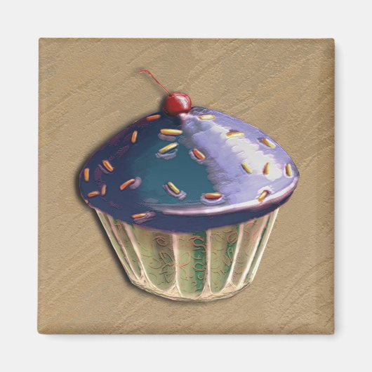 Metallic cupcake magneet (Voorkant)