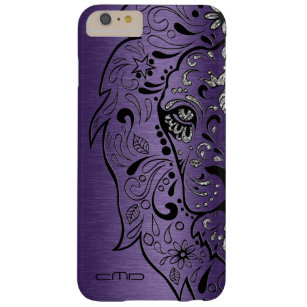 Metallic diepe Paarse textuur Lion Sugar Skul Barely There iPhone 6 Plus Hoesje