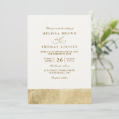 Metallic Dipped Gold Minimalist QR Code Wedding Kaart (Staand voorkant)