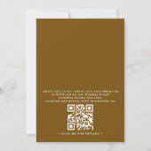 Metallic Dipped Gold Minimalist QR Code Wedding Kaart (Achterkant)